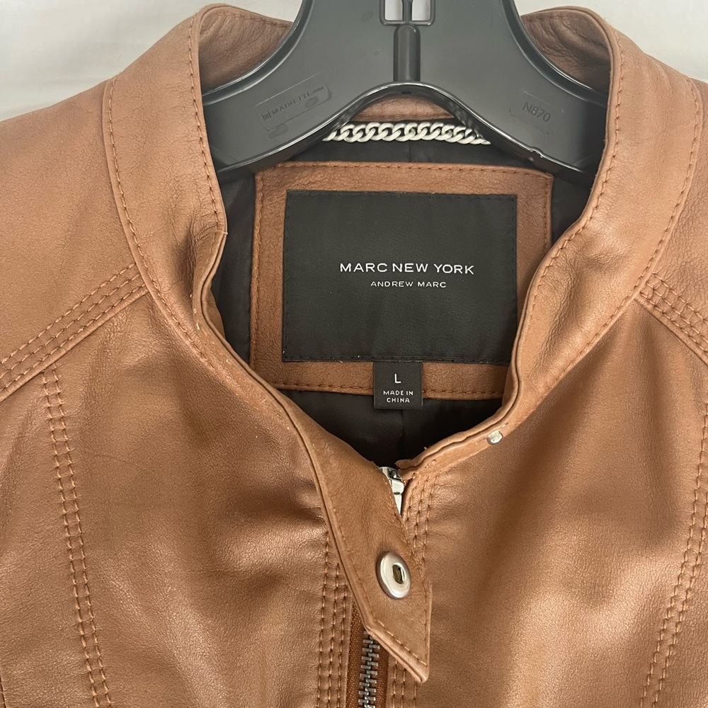 Marc New York by Andrew Marc Tan Leather Jacket Size Large - Picture 2 of 7